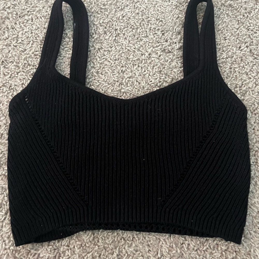 crochet black top